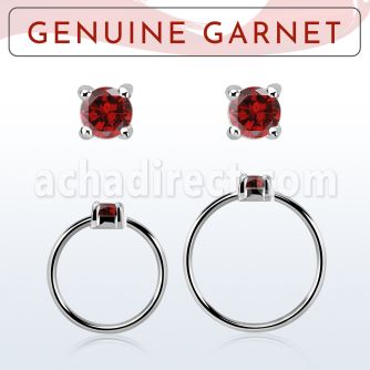 nhge2 aro continuo nariz plata 925 con genuina 2mm granate engastada distribuidor mayorista