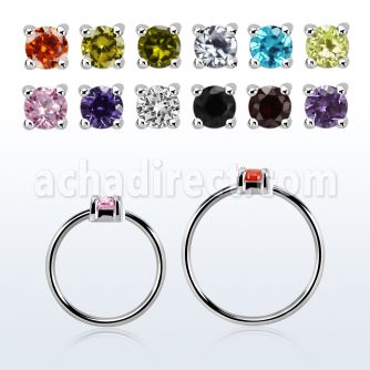 nhz2 aro continuo nariz plata 925 con zirconia 2mm distribuidor mayorista