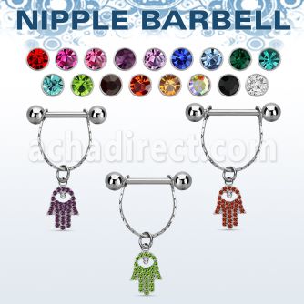 npdl13 banana pezon acero quirurgico bolas 5mm conectadas mano fatima cristal mayorista