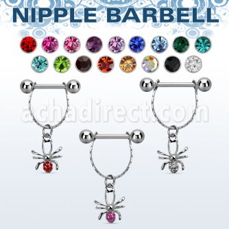 npdl14 banana pezon acero quirurgico bolas 5mm conectadas arana cristal mayorista