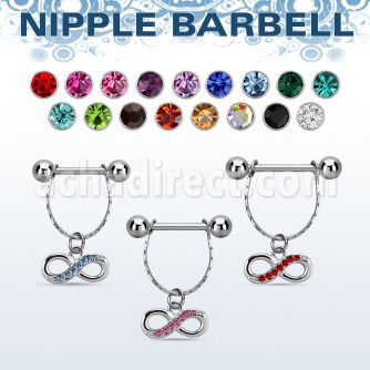npdl16 banana pezon acero quirurgico bolas 5mm conectadas infinito colgado cristal distribuidor mayorista