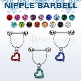 npdl17 banana pezon acero quirurgico bolas 5mm conectadas corazon cristal colgado distribuidor