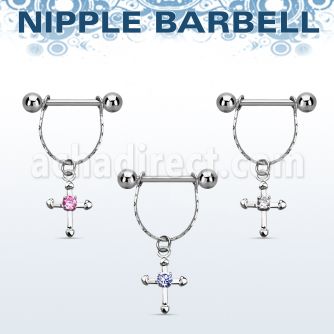 npdl21 banana pezon acero quirurgico bolas 5mm conectadas cruz zirconia mayorista