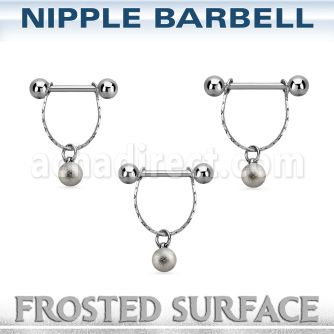 npdl27 banana pezon acero quirurgico bolas 5mm conectadas superficie efecto esmerilado 6mm venta