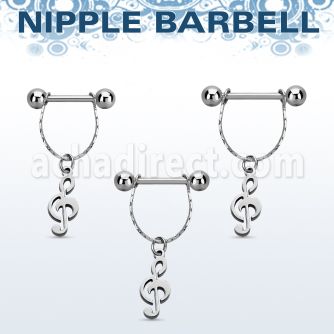 npdl8 banana pezon acero quirurgico bolas 5mm conectadas nota musical distribuidor