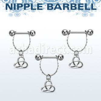 npdl9 banana pezon acero quirurgico bolas 5mm conectadas nudo celtico trinidad colgado al por mayor