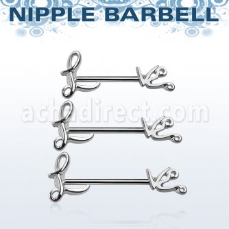 npsh18 barbell pezon acero quirurgico palabra love al por mayor