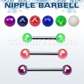 npvab5 barbell pezon acero quirurgico bolas acrilicas recubrimiento ab 5mm al por mayor
