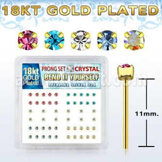 npygm caja 52 plata 925 piercing nariz doblar tu mismo 0 6mm oro 18 kts cristal 1 8mm mayorista