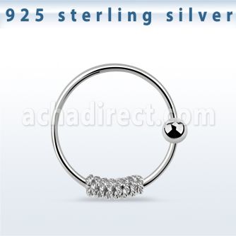 nr21 aro nariz plata esterlina alambre espiral bola fija 2mm 10mm distribuidor mayorista
