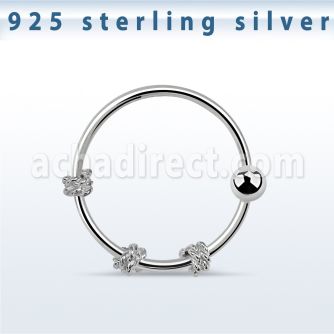 nr27 aro nariz plata esterlina alambre espiral triple bola fija 2mm 10mm distribuidor
