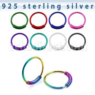 ns02bl aro nariz continuo plata esterlina colores 0 6mm 10mm 1 pieza al por mayor