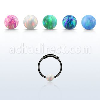 ns02blo aro nariz continuo plata esterlina negro 0 6mm bola opalo 3mm 10mm distribuidor