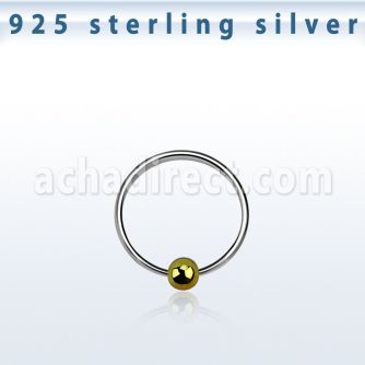 ns05gb aro nariz plata esterlina 0 6mm bola oro 8mm 1 pieza al por mayor