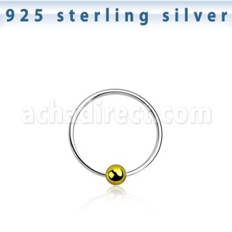 ns06gb aro nariz plata esterlina 0 6mm bola oro 10mm 1 pieza distribuidor