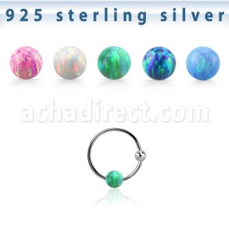 ns06o aro nariz bola plata esterlina 0 6mm bola opalo 3mm 10mm distribuidor