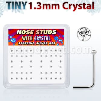 ns6cx caja display piercing nariz l plata esterlina 925 0 6mm cristal claro 1 25mm distribuidor