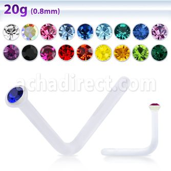 nsac1 piercing nariz l acrilico transparente cristal redondo 1 5mm distribuidor mayorista
