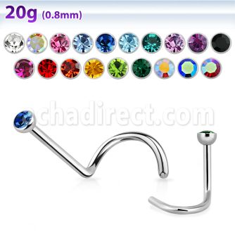 nsc piercing nariz l acero quirurgico media bola 2mm cristal redondo distribuidor