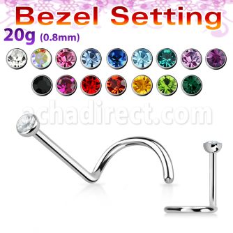 nscb25 piercing nariz l acero 316l redonda 2 5mm cristal bisel distribuidor mayorista
