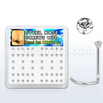 nscbxc caja piercing nariz l acero 316l 1mm redonda 2mm cristal bisel claros distribuidor