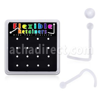 nscrtx16 caja 16 retainers piercing nariz l bio flexible transparente bola 2mm venta
