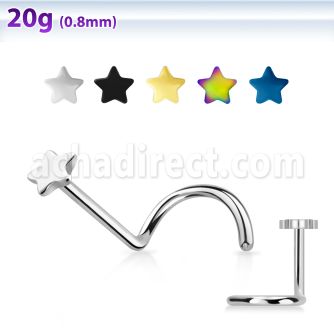 nsctsr anodized steel nose screw w star top w center crystal