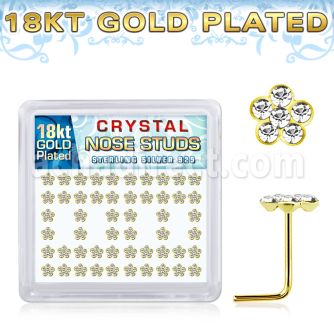nsflbxcg 18k gold plated silver nose studs flower 52