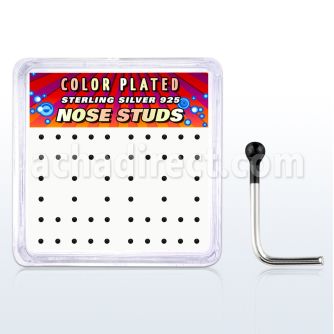 nskbbx1 caja display 52 piercing nariz plata 925 0 6mm bola 1mm negro distribuidor mayorista