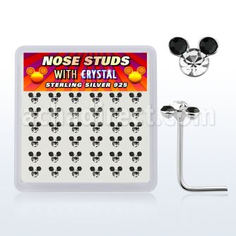 nsmos36b caja display 36 piercing nariz l plata esterlina 925 0 6mm 3 cristal redondos cara raton venta