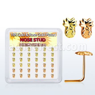 nsmxpa36 caja display 36 piercing nariz plata 925 0 6mm pina plata oro rosa 18 kts las distribuidor
