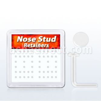 nsrtdbx caja retainers piercing nariz l acrilico flexible transparente disco plano 2mm mayorista