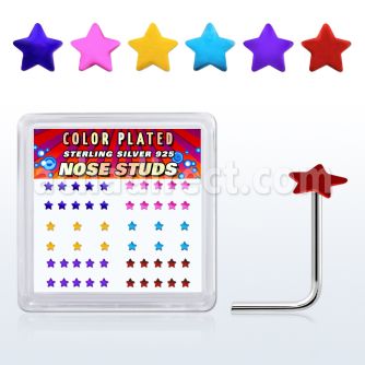nsxsap caja display piercing nariz l plata esterlina 925 0 6mm estrella 2 3mm distribuidor mayorista