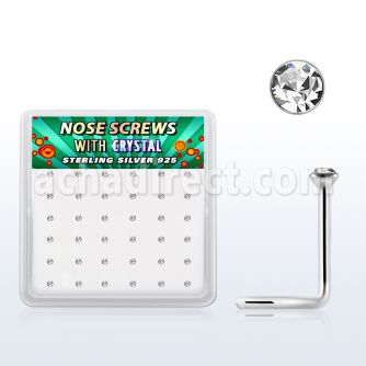 nw9cbx caja display 36 piercing nariz l plata esterlina 925 cristal 1 5mm al por mayor