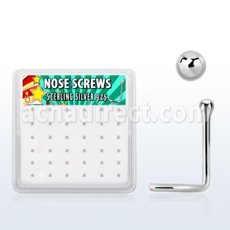 nwsv15bx caja display 36 piercing nariz l plata esterlina 925 bola 1 5mm distribuidor mayorista