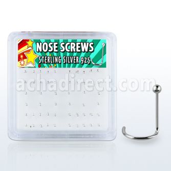 nwsvbx caja display 52 piercing nariz l plata esterlina 0 6mm bola 1 5mm mayorista