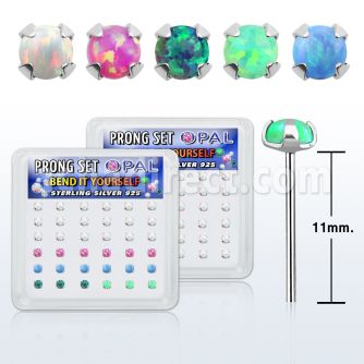 nypo25 caja 36 piercing nariz doblar tu mismo plata 925 0 6mm opalos sinteticos redondos 2 5mm mayorista