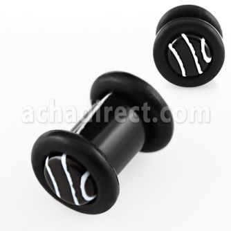 pgmb4 dilatacion plug flare unico acrilico negro logo marmol anillo torico 5mm venta