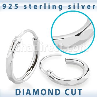 pholb pair hoop earrings round tube diamond cut