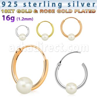 phop par pendientes aro plata esterlina 925 lisa bola pera 4mm distribuidor