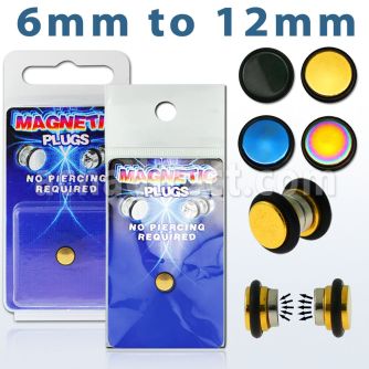 pkmp27 plug falso magnetico acero quirurgico anodizado anillos goma 1 pieza distribuidor