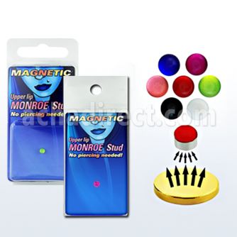 pkmr2 surtido piercings falsos piercing monroe falso magnetico 3mm bola uv bandeja magnetica dorada 1 pieza al por mayor