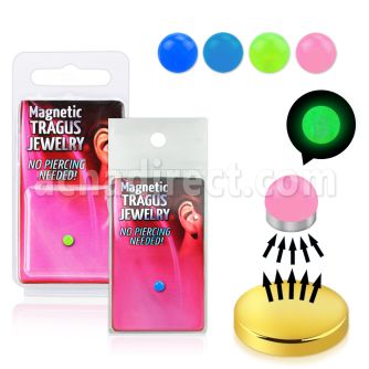 pktg8 surtido piercings falsos piercing tragus falso magnetico 3mm bola brilla oscuridad color dorado magnetica 1 pieza distribuidor