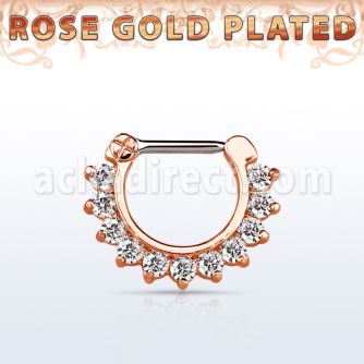 rsepc16 septum click plata 925 oro rosa barra cierre acero 316l zirconia venta