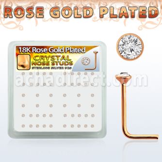 rsnsbxc caja display piercing nariz l plata esterlina 0 6mm oro rosa cristal claro 1 5mm distribuidor
