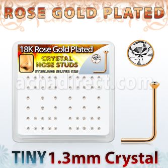 rss6xc caja display piercing nariz l plata esterlina 925 0 6mm oro rosa cristal claro 1 25mm venta