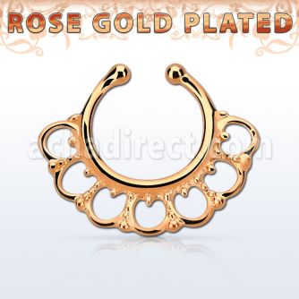 rssepd8 septum click falso plata 925 oro rosa 1mm indio amplio 12mm venta
