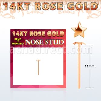 rysst piercing nariz doblar tu mismo oro rosa 14 kts 0 6mm estrella oro liso 2 5mm al por mayor