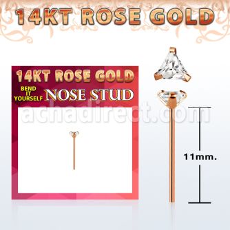 ryztc1 piercing nariz doblar tu mismo oro rosa 14 kts 0 6mm zirconia tri 3mm mayorista