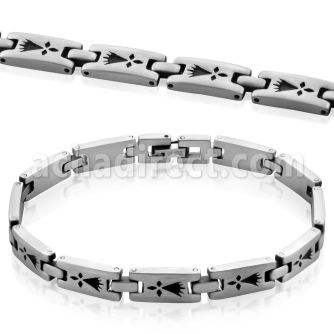 sb209 brazalete acero inoxidable brillo espejo armino grabado distribuidor